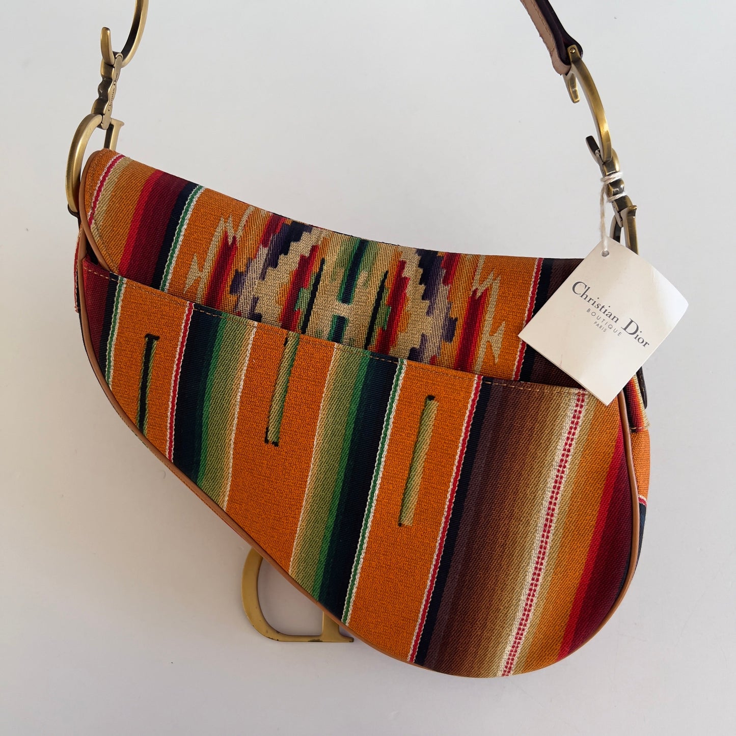 Vintage Christian Dior Limited Edition Multicolor Mexico Saddle Bag
