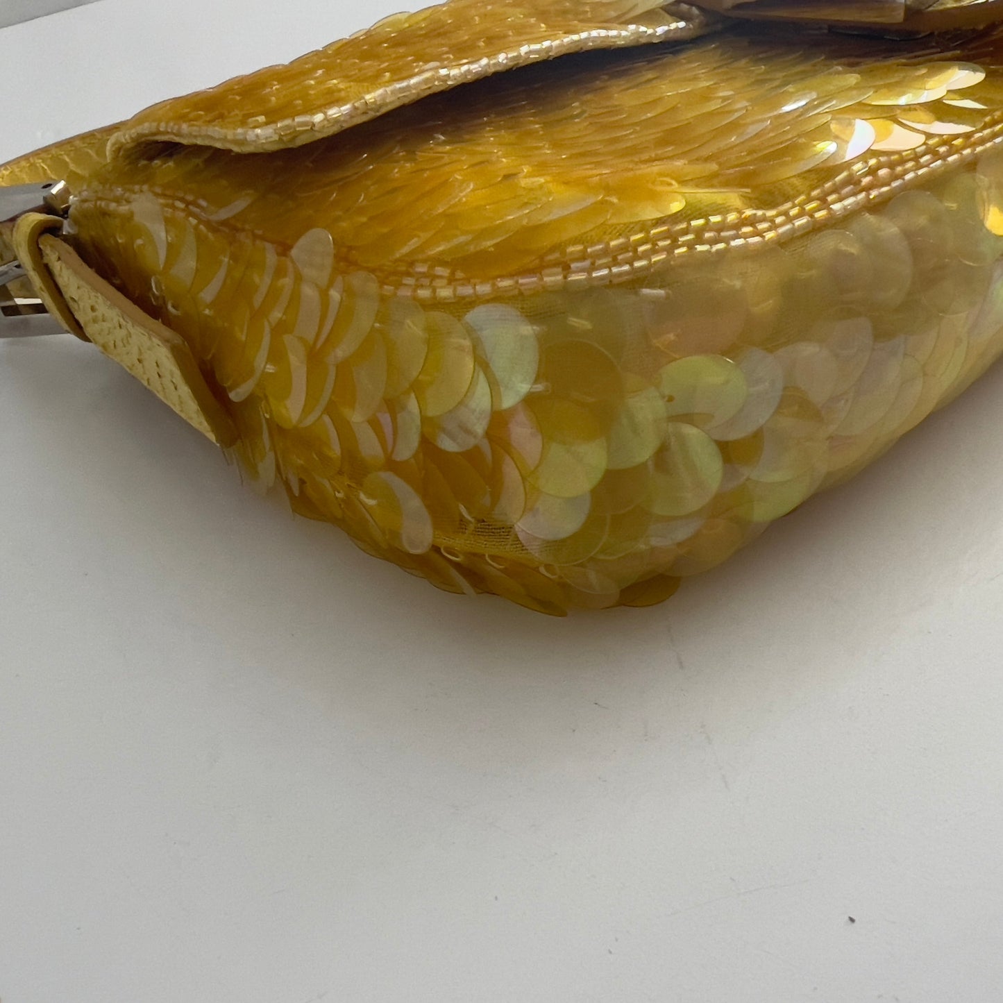 Vintage Fendi Yellow sequin Baguette