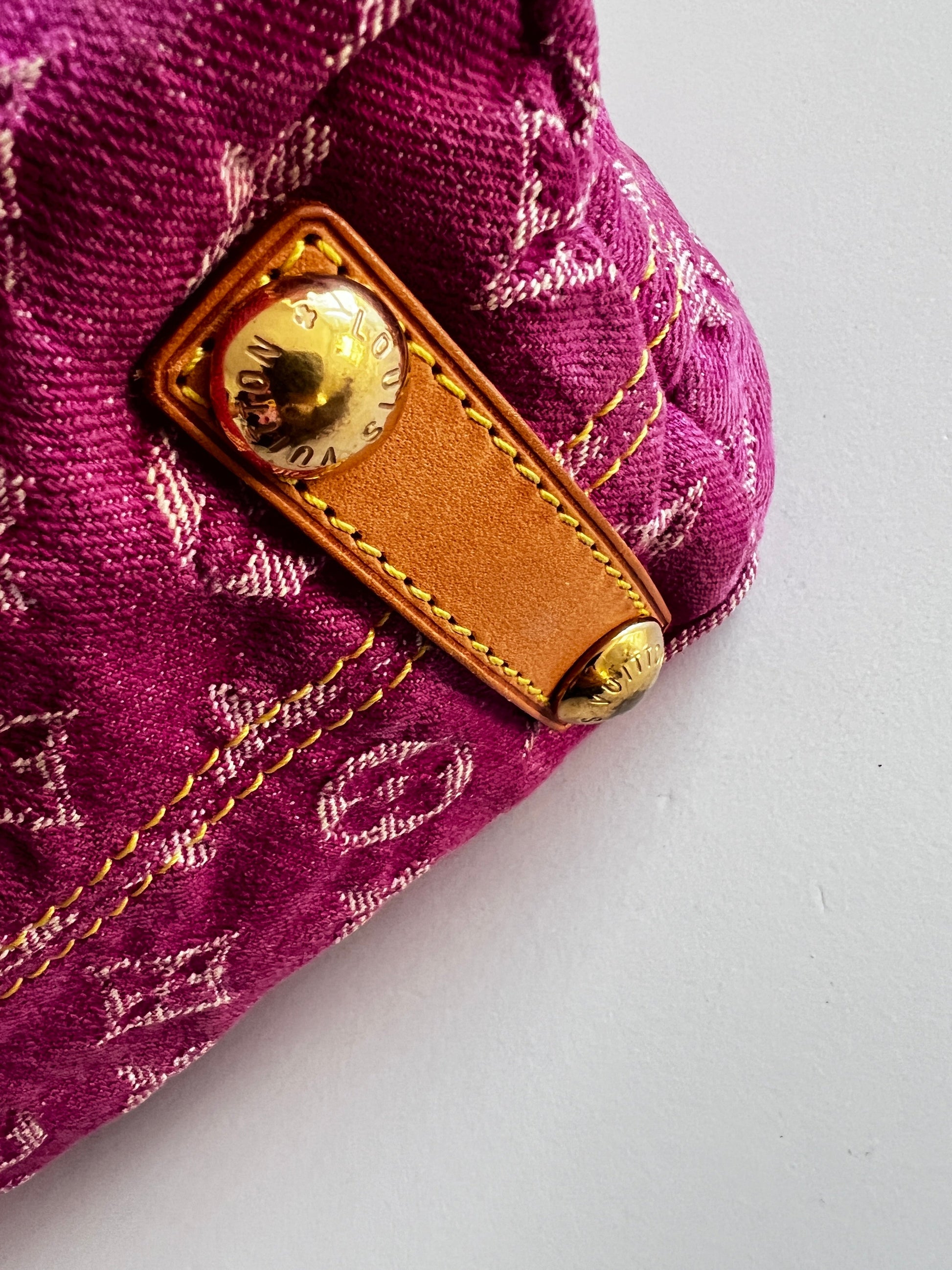 Louis Vuitton pink baggy denim bag