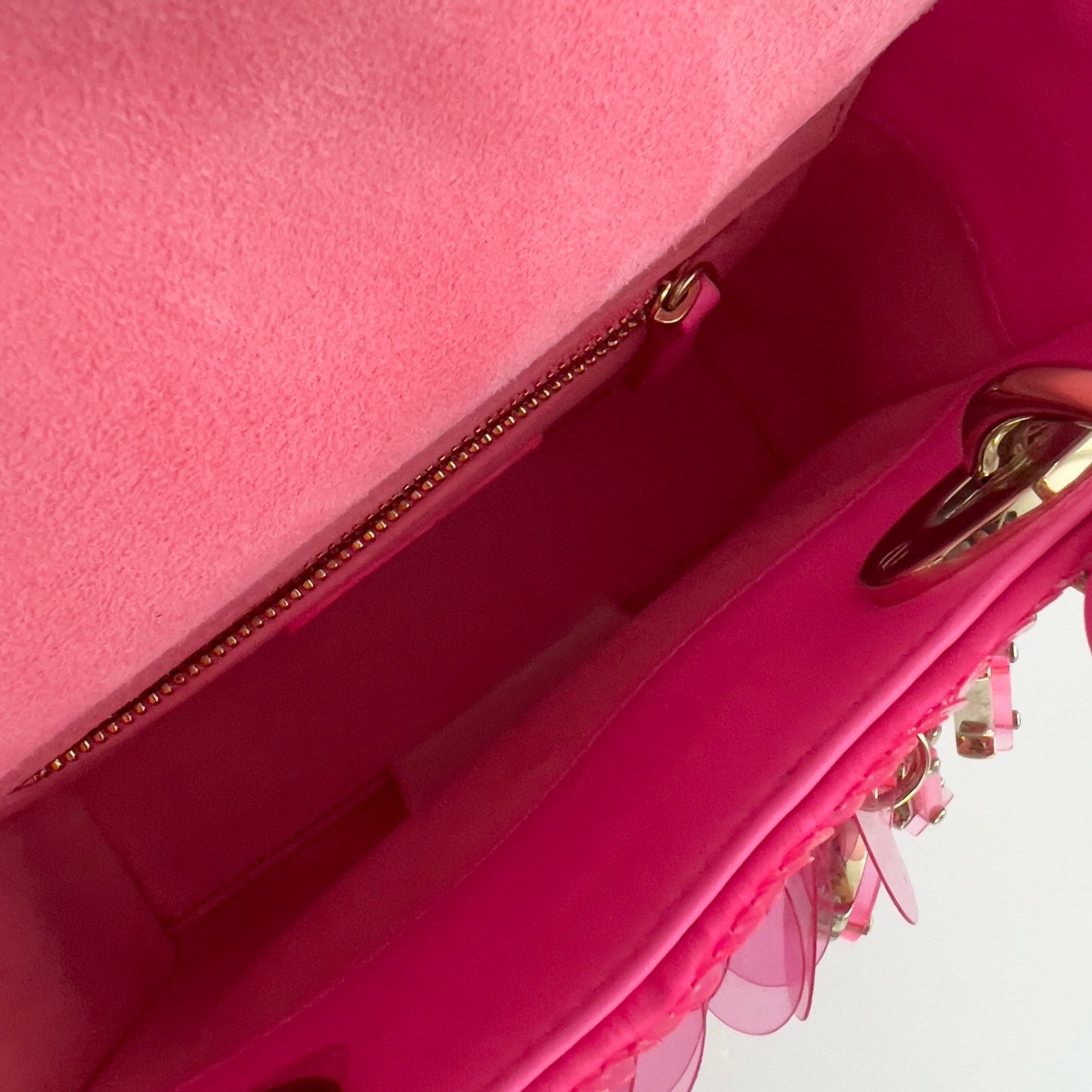 Dior Barbie pink sequin mini Ladydior bag