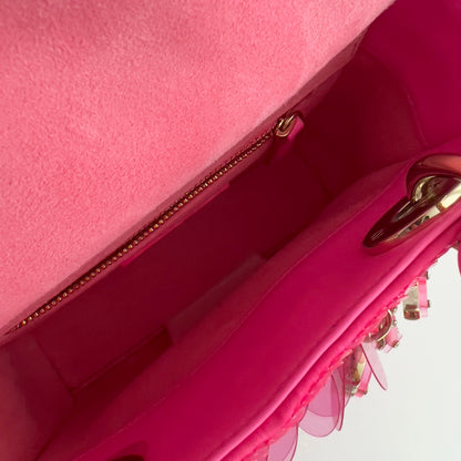 Dior Barbie pink sequin mini Ladydior bag
