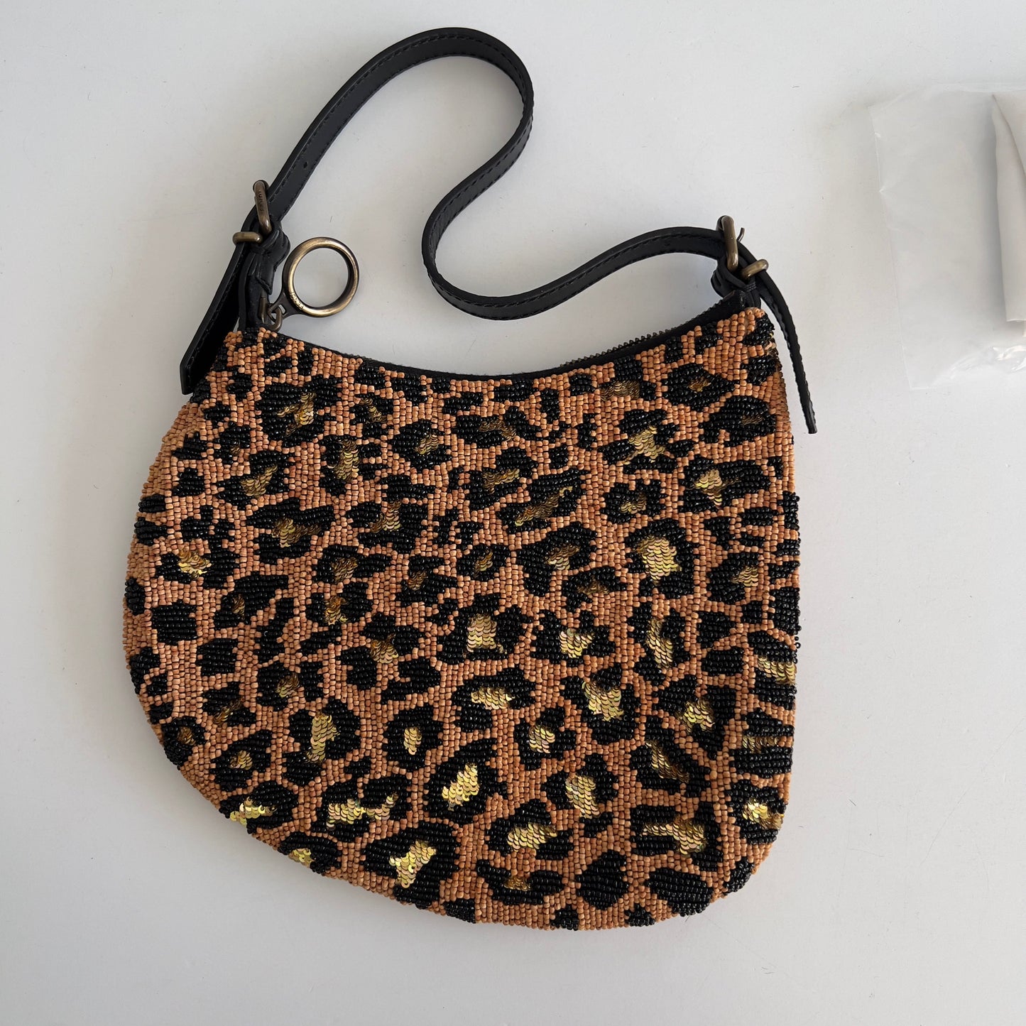 Vintage Fendi Beaded Leopard sequin Oyster Bag