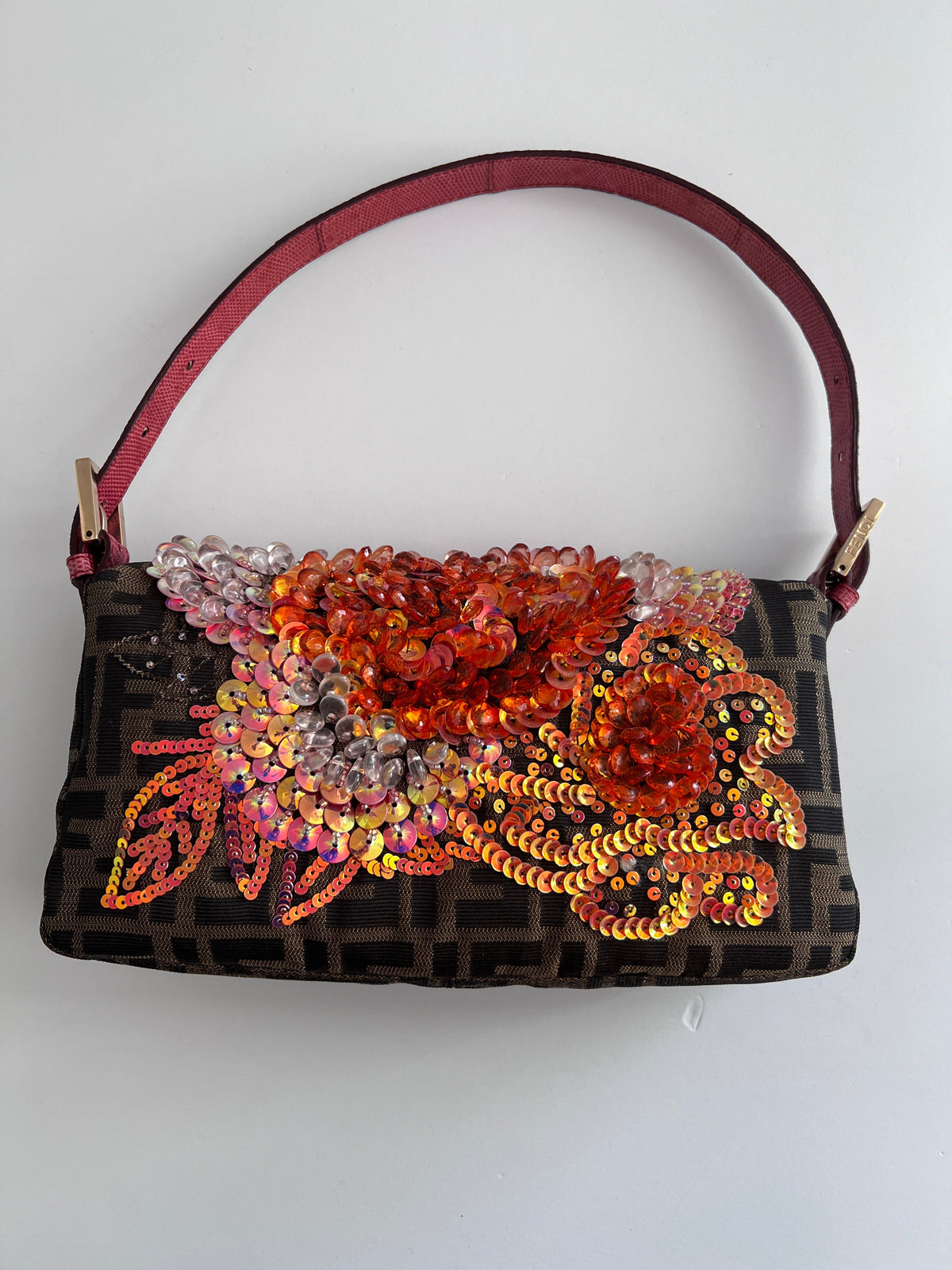 Vintage Fendi embroidered zucca baguette 2004
