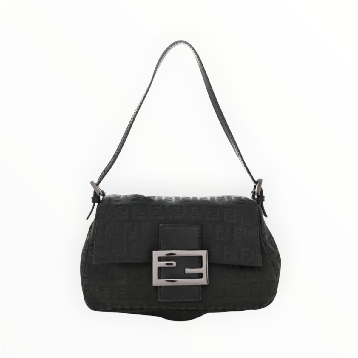 A Fendi Mini Zucchino Mamma Baguette Black