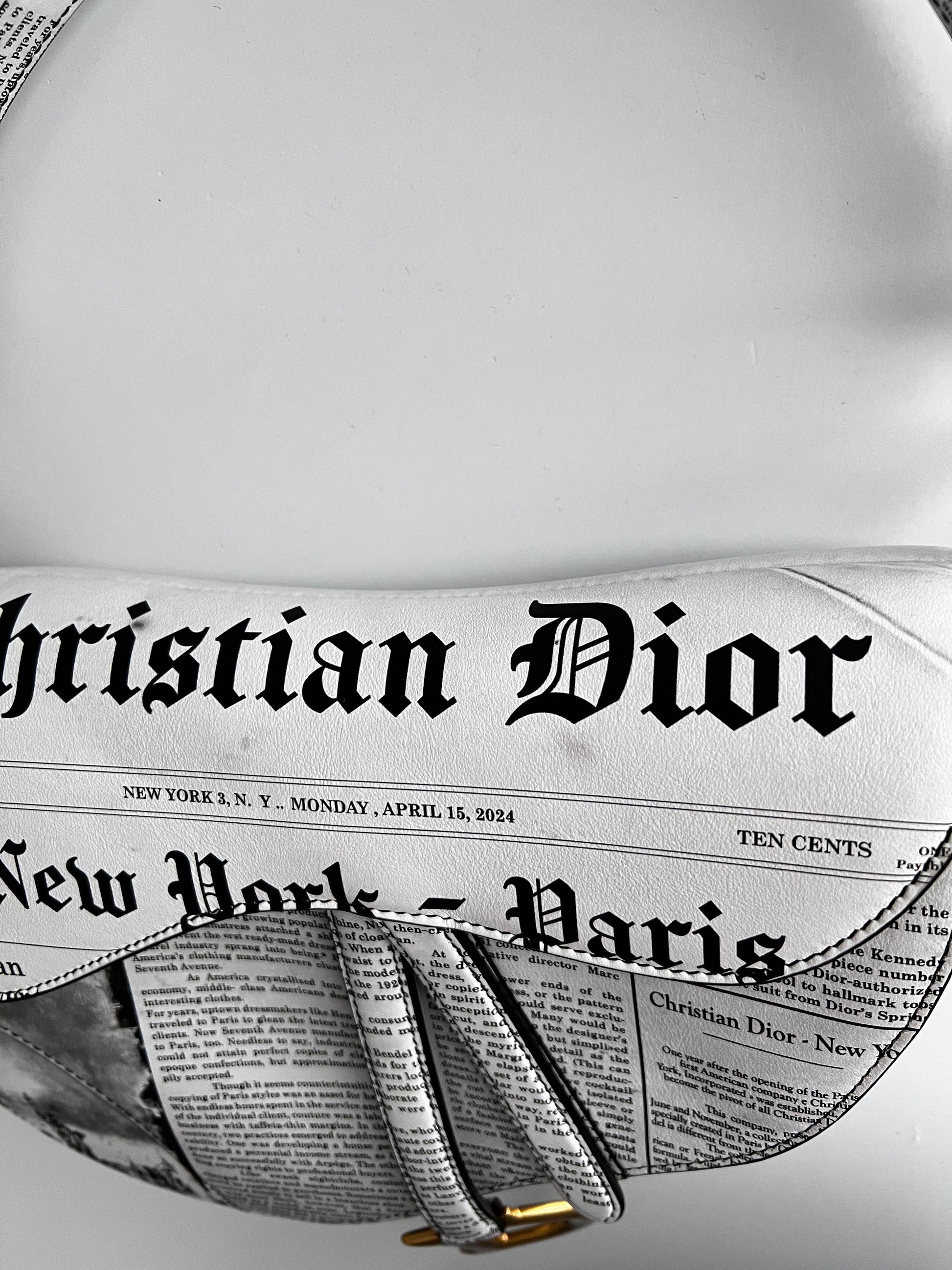 Pre-Owned Dior calfskin newspaper saddle bag