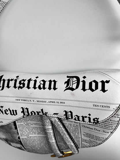 Pre-Owned Dior calfskin newspaper saddle bag