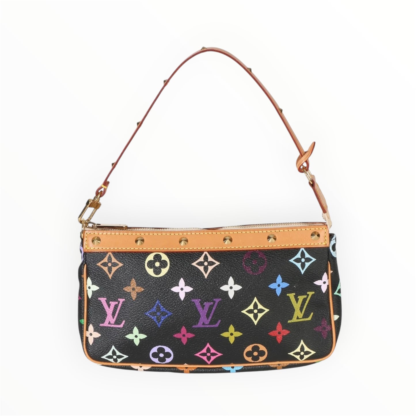 Louis Vuitton Takashi Murakami Black Monogram Multicolore Pochette-2