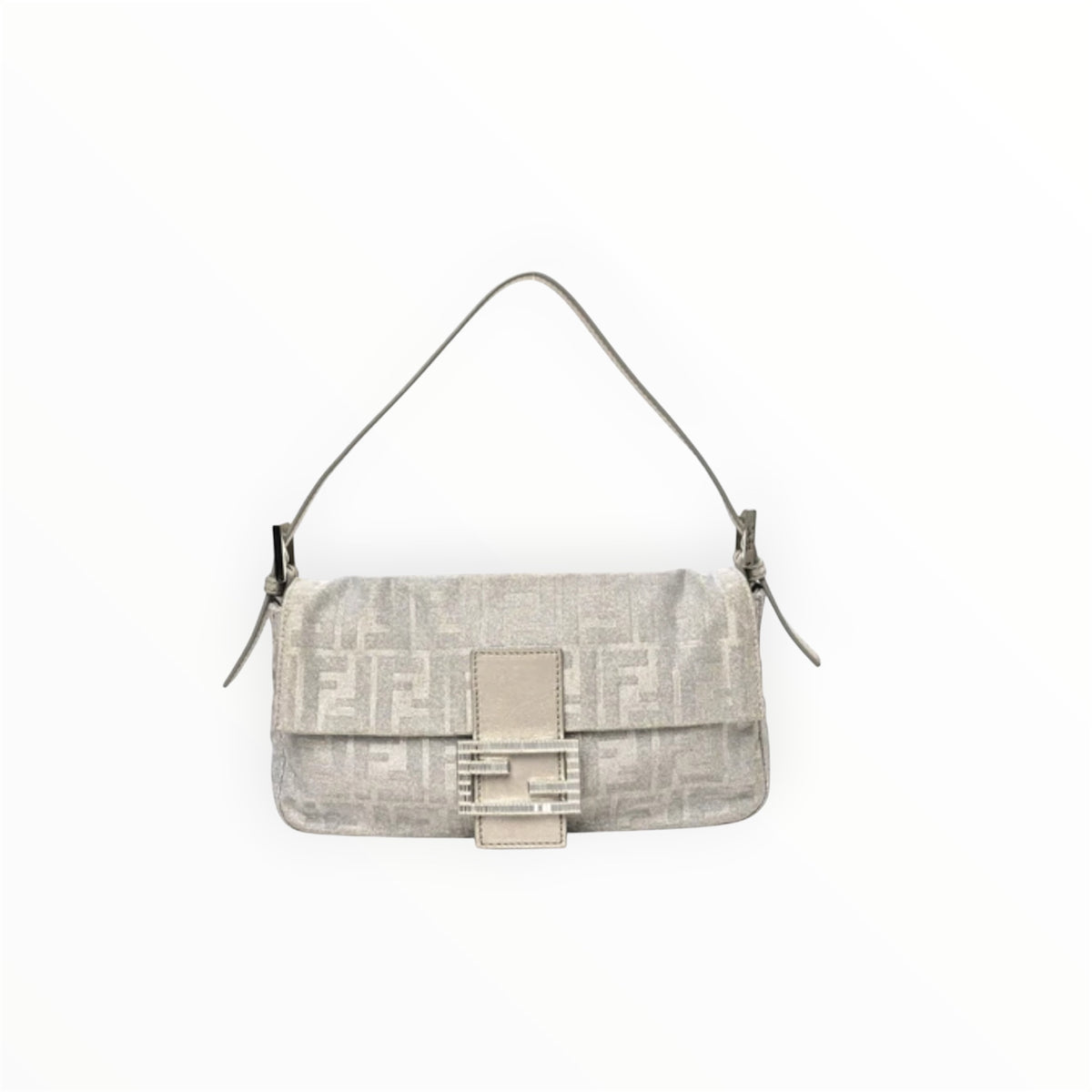 A- Fendi Silver zucca Baguette