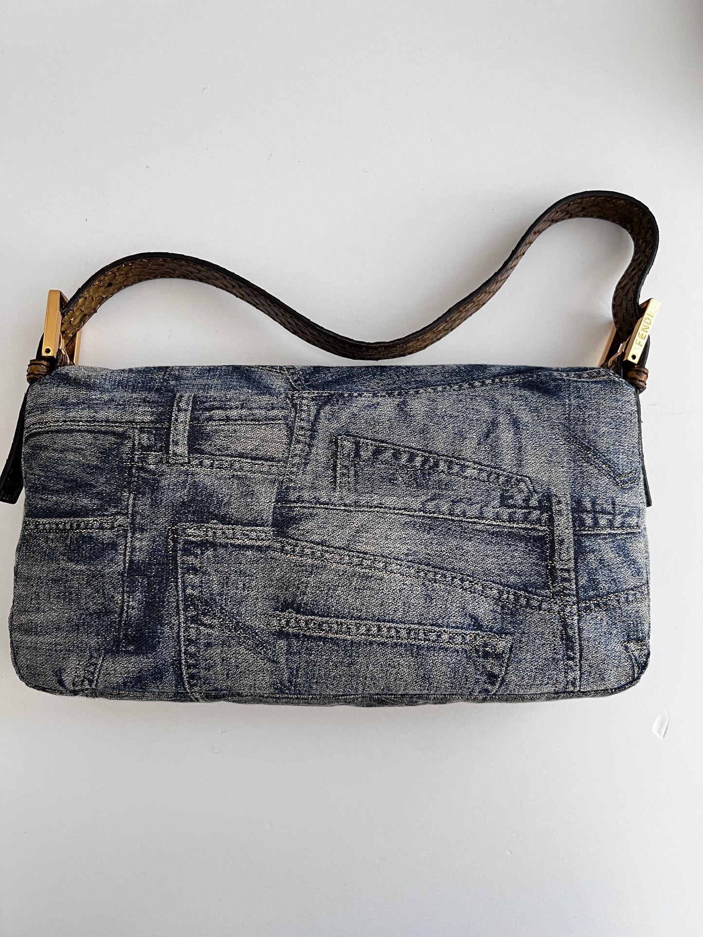 Fendi denim baguette