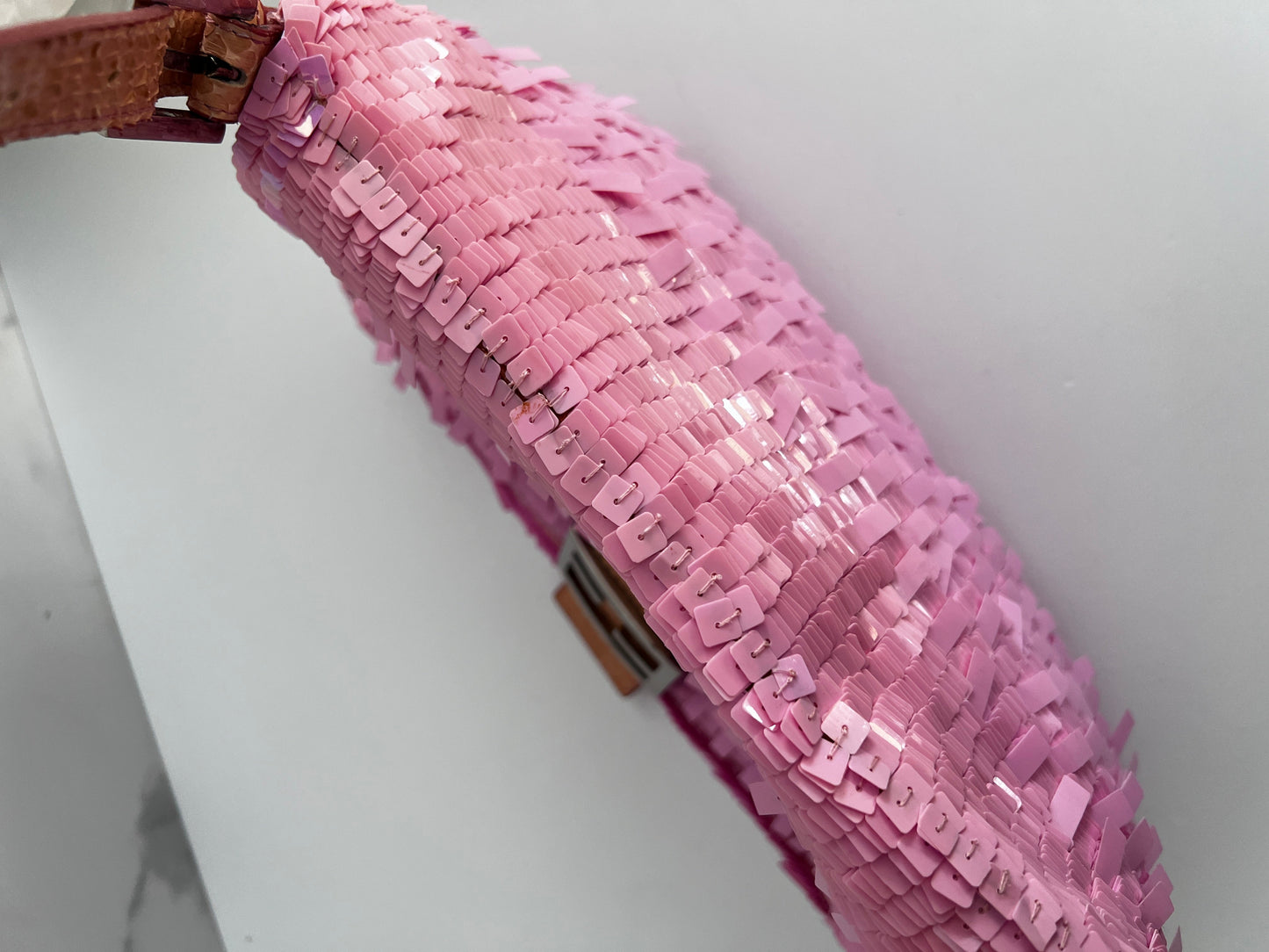 Fendi mamma size pink sequin baguette