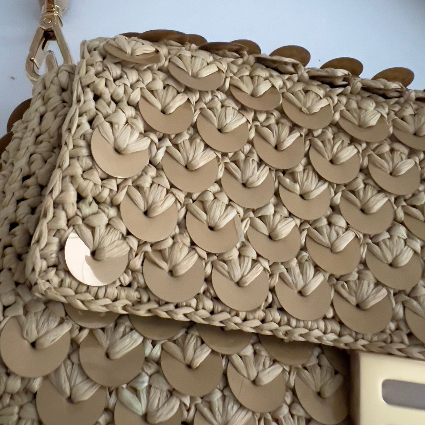 Fendi Raffia & Sequin Baguette
