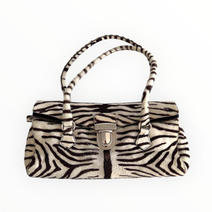 Prada Zebra Print Pony Hair Shoulder Bag