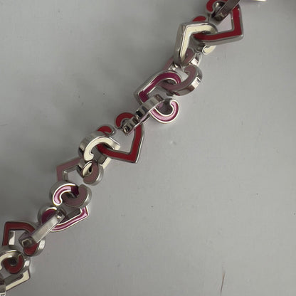 Vintage Chanel Pink Quilted Lambskin Medium Heart Chain Valentine Flap Bag