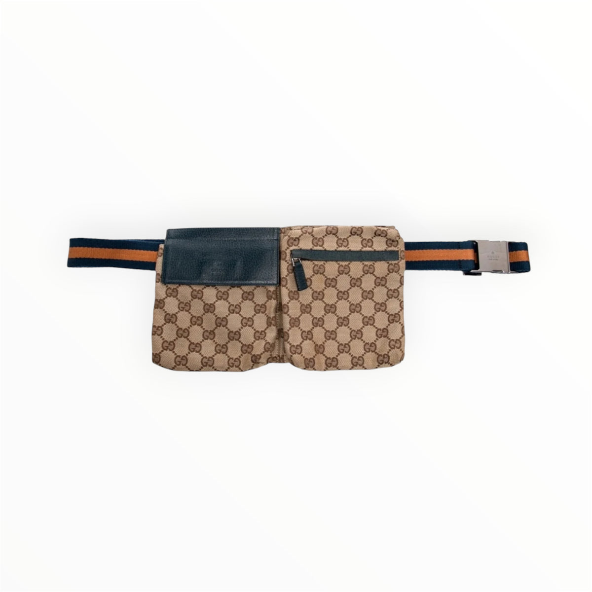 A Vintage Gucci GG Canva Belt Bag