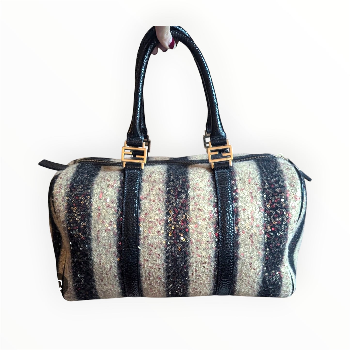 Fendi strip sequin Boston bag