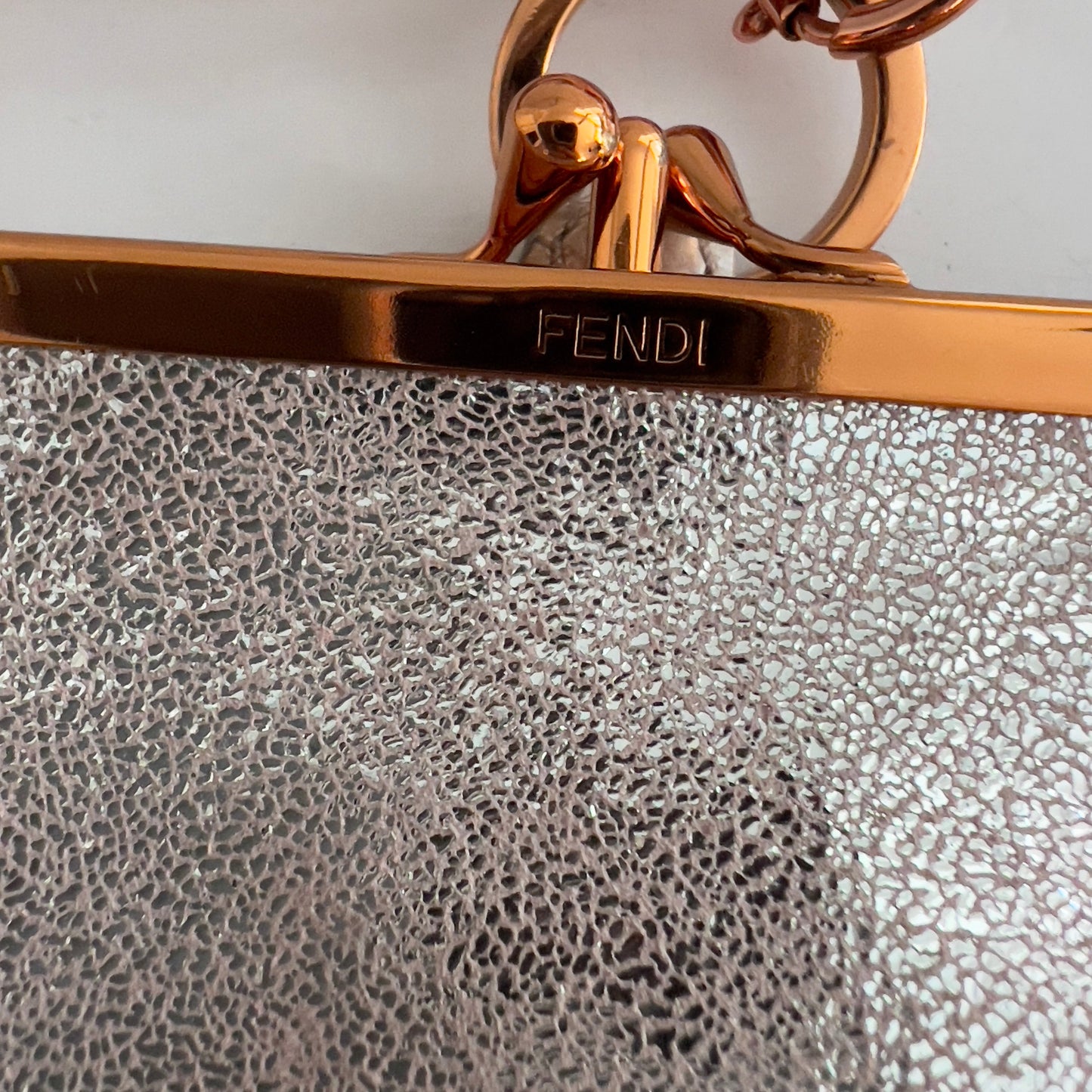 Vintage Fendi Metallic Silver Rings evening Bag