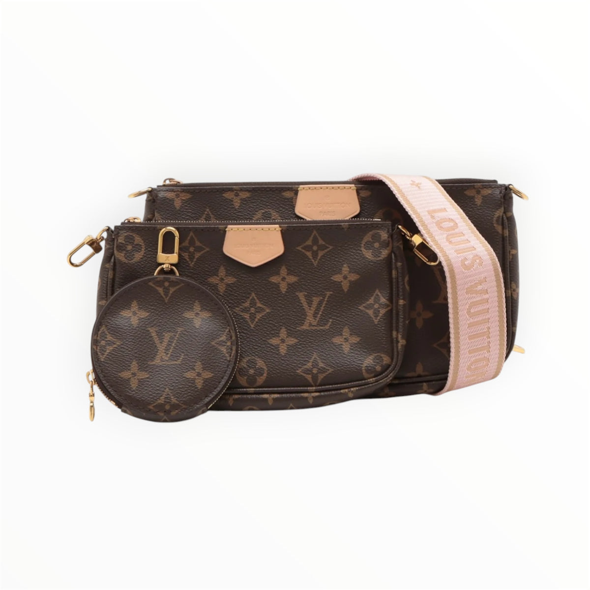 A LOUIS VUITTON Monogram Multi Pochette Pink