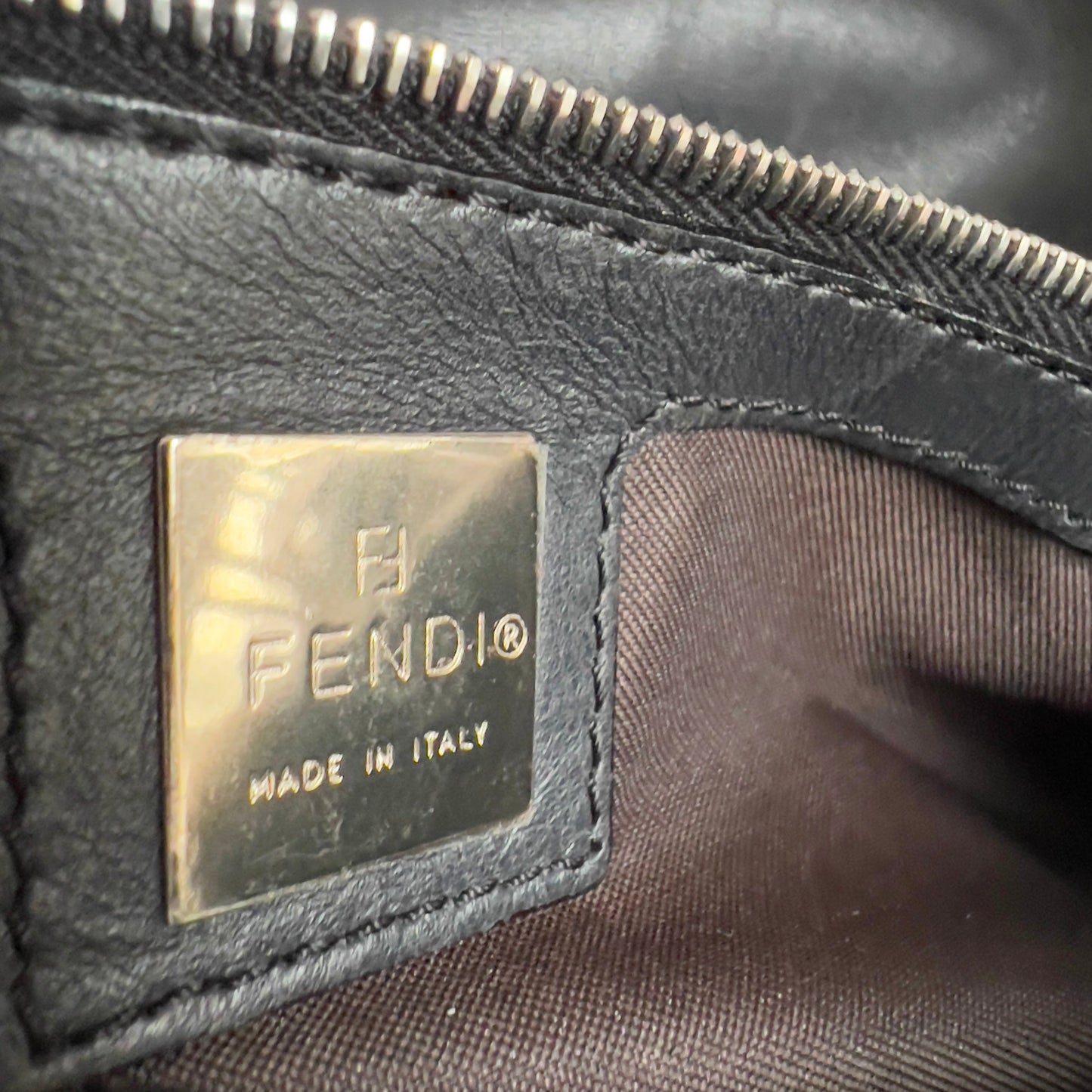 Vintage Fendi Brown & Gray Fur Baguette