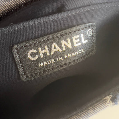 Chanel Multicolor Denim Coco Mark Patchwork Chain Shoulder Bag Medium