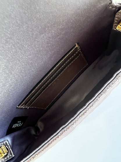 Fendi rose gold sequin mini baguette