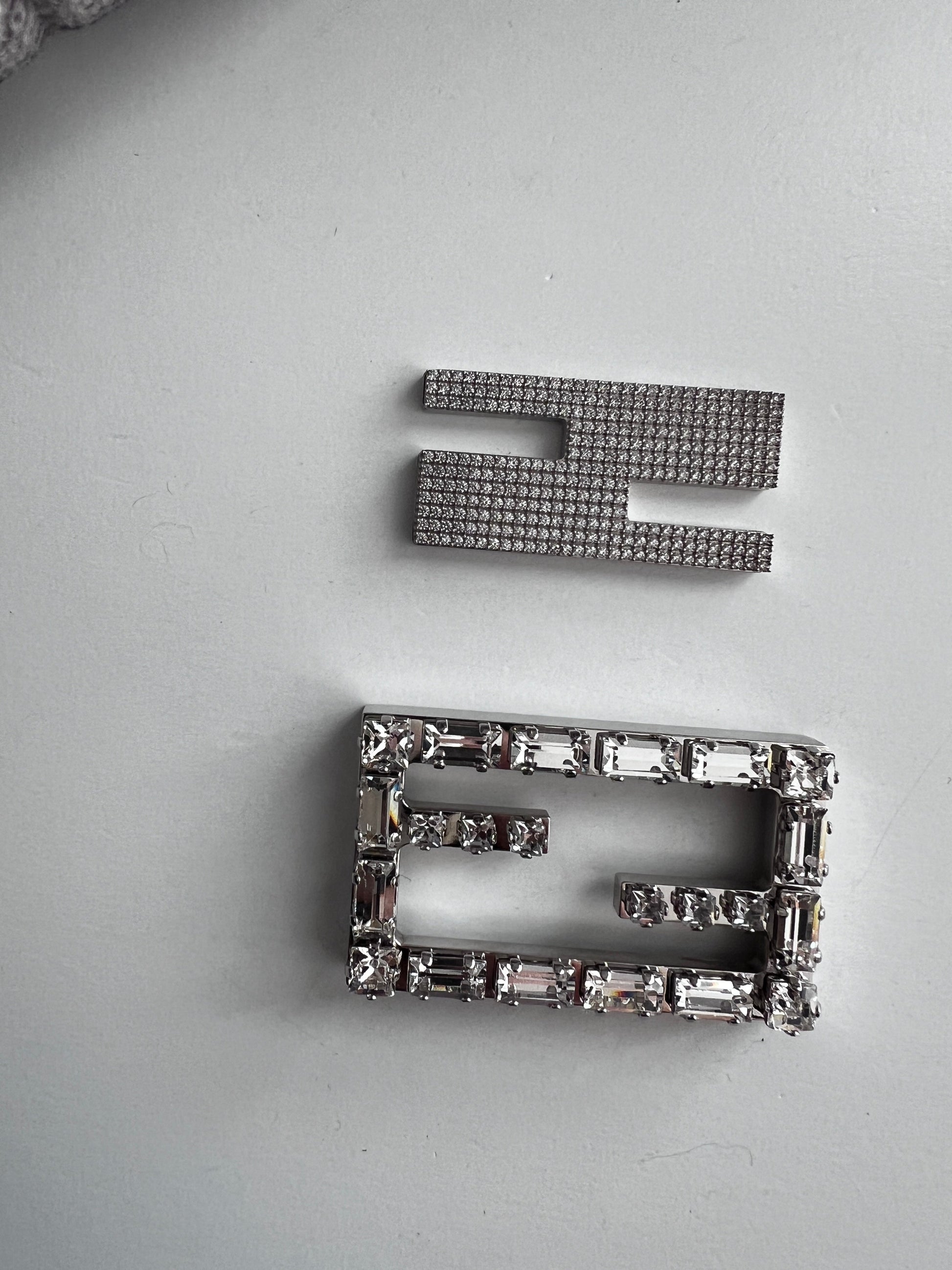 Fendi marble print sequin magnetic buckle baguette