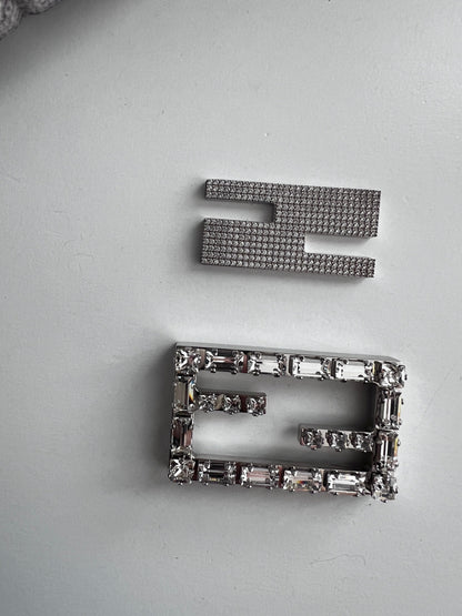 Fendi marble print sequin magnetic buckle baguette
