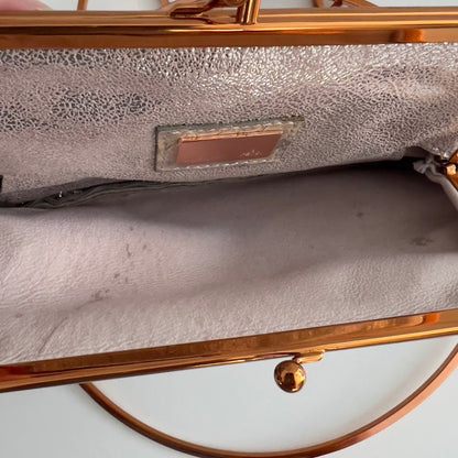 Vintage Fendi Metallic Silver Rings evening Bag