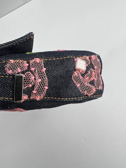 Fendi rose denim baguette