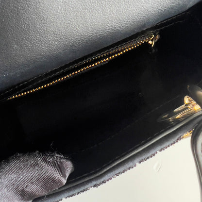Dior Black Beaded Cannage Mini Ladydior Bag