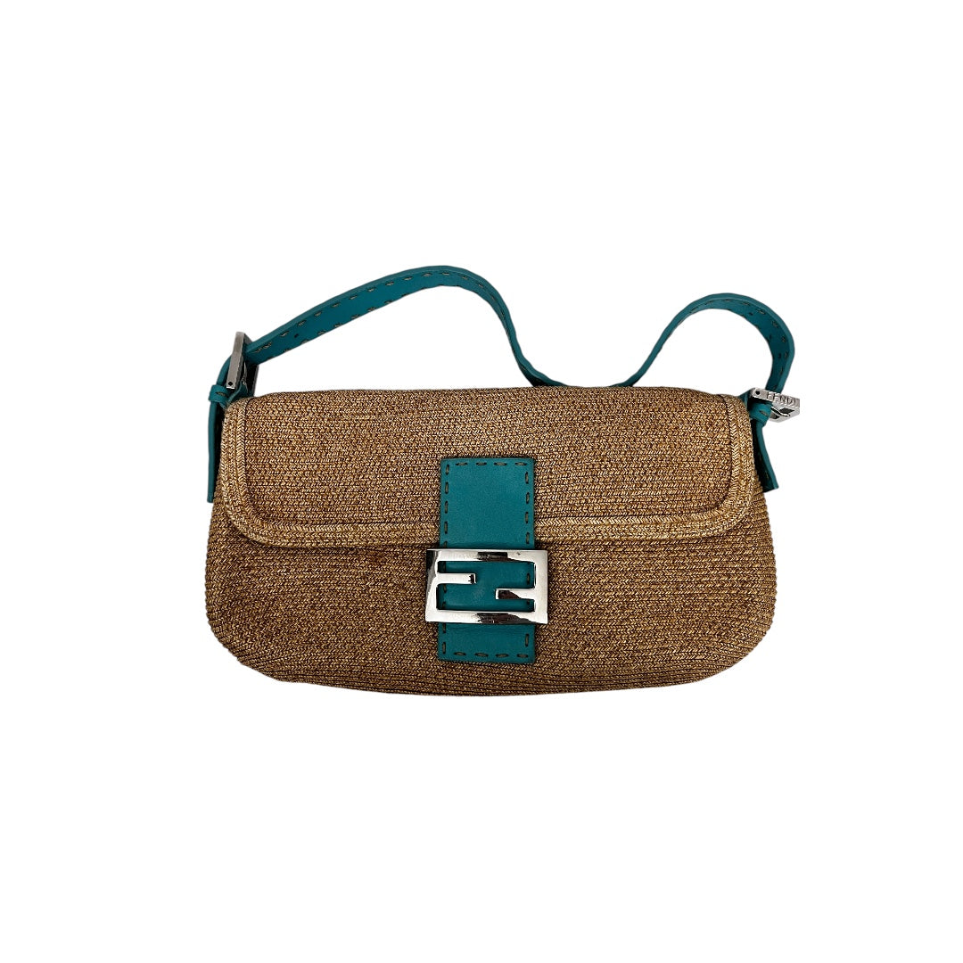 Pre-Owned Fendi selleria raffia baguette