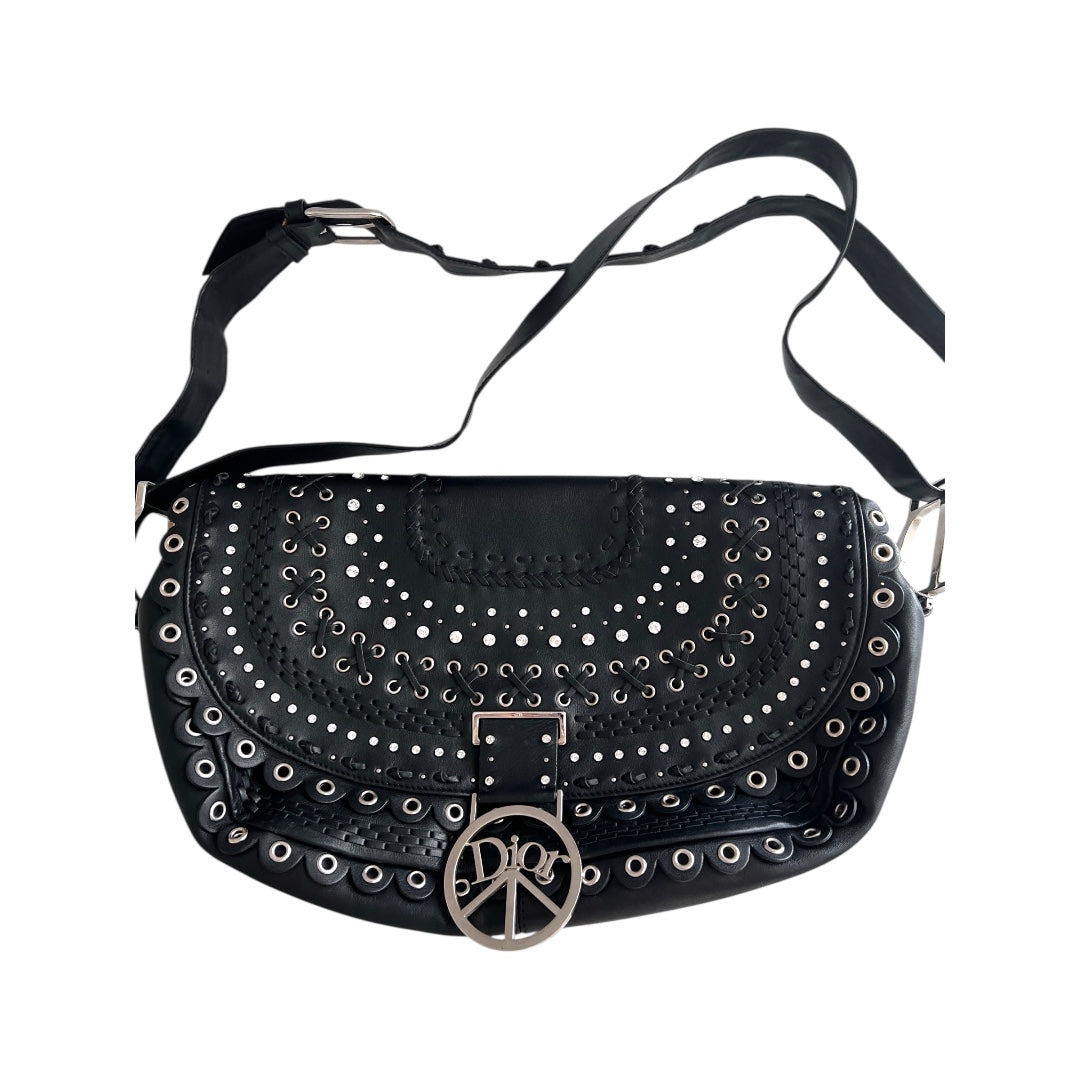 Vintage Dior love&peace limited edition leather shoulder bag