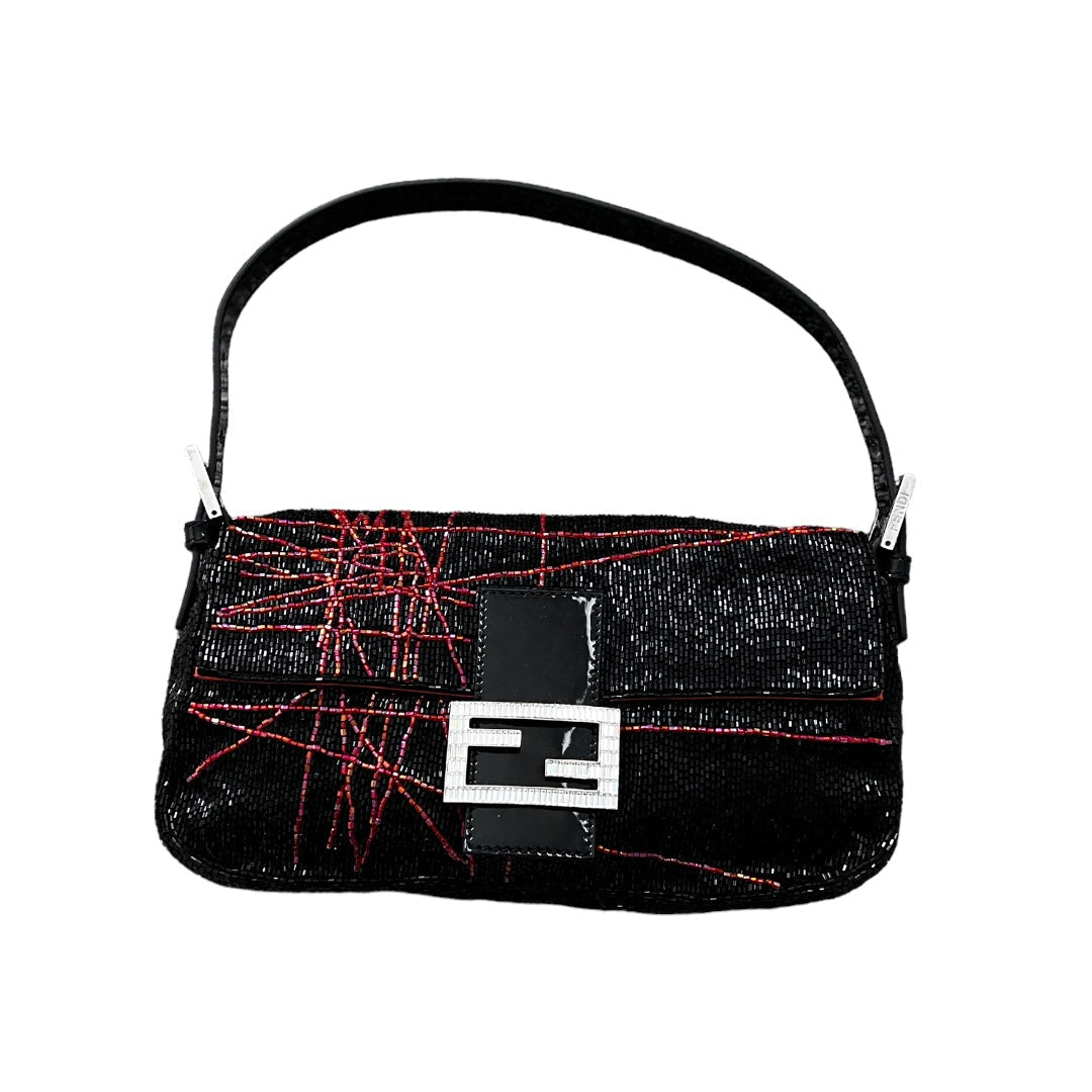 Fendi Iconic vintage black beaded baguette