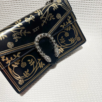 Gucci Black Leather Medium Dionysus Bag Limited Edition
