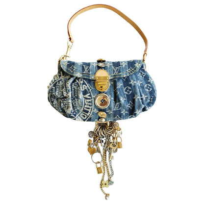 Louis Vuitton Monogram Denim Mini Pleaty Blue rare handbag